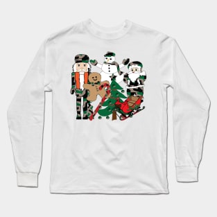 Camo Christmas, illustration, design, holidays Long Sleeve T-Shirt